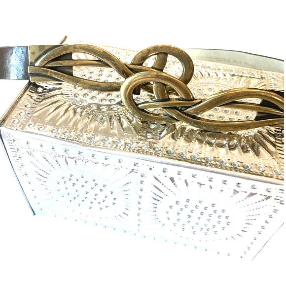 Chico's Serpentine Buckle Leather Belt M/L Brown Brass 79984  Adjustable Boho - Picture 2 of 8